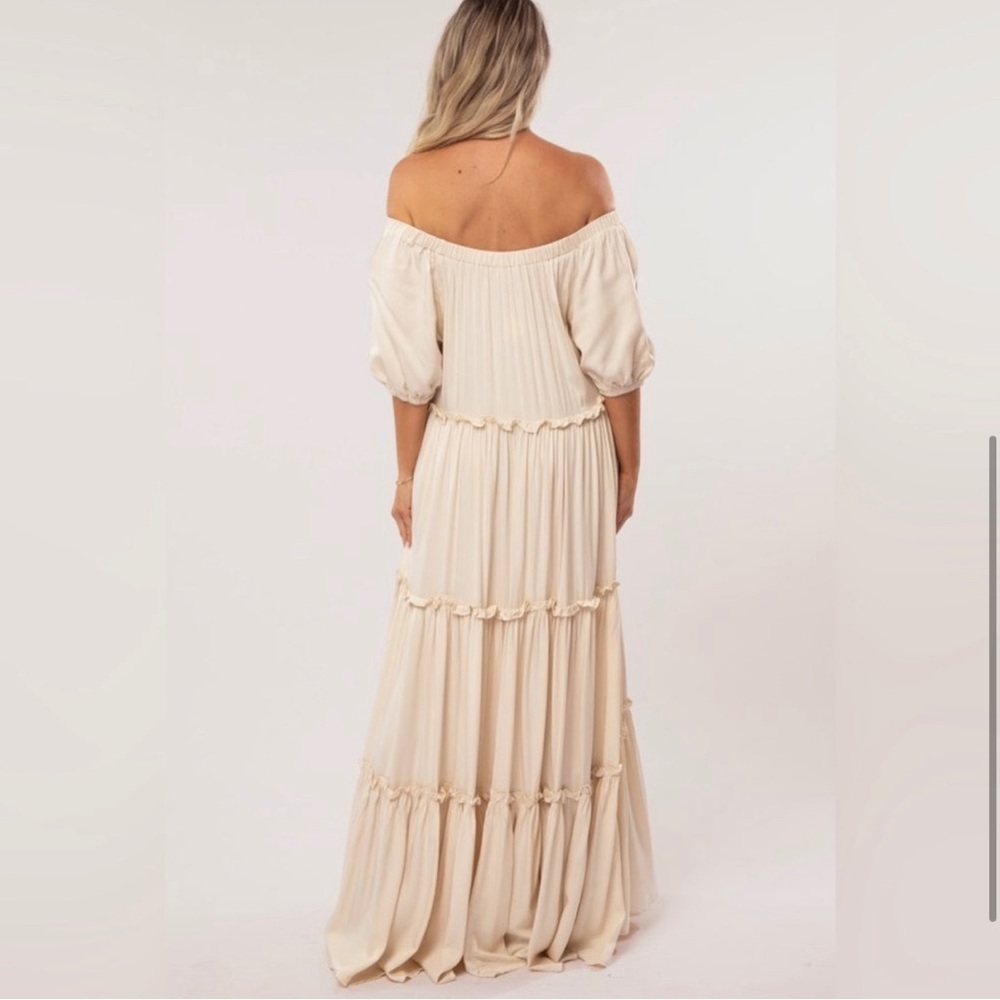 Pinkblush Tiered Maxi Sundress Cream - Picture 4 of 5